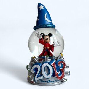 Disney Park Mickey Sorcerer Marlin Fantasia Snow Globe 2013